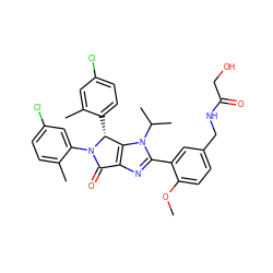 COc1ccc(CNC(=O)CO)cc1-c1nc2c(n1C(C)C)[C@@H](c1ccc(Cl)cc1C)N(c1cc(Cl)ccc1C)C2=O ZINC000169705745