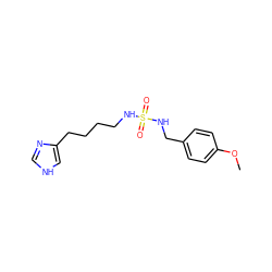 COc1ccc(CNS(=O)(=O)NCCCCc2c[nH]cn2)cc1 ZINC000026833198
