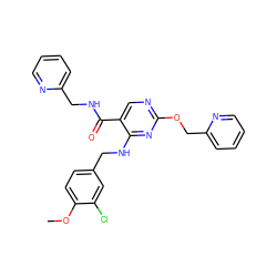 COc1ccc(CNc2nc(OCc3ccccn3)ncc2C(=O)NCc2ccccn2)cc1Cl ZINC000148428538