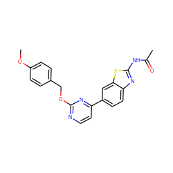 COc1ccc(COc2nccc(-c3ccc4nc(NC(C)=O)sc4c3)n2)cc1 ZINC000071296197