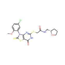 COc1ccc(Cl)cc1-n1c(=S)sc2c(=O)[nH]c(SCC(=O)NC[C@@H]3CCCO3)nc21 ZINC000008602408