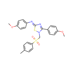 COc1ccc(N=c2nc(-c3ccc(OC)cc3)n(CS(=O)(=O)c3ccc(C)cc3)s2)cc1 ZINC000334156964