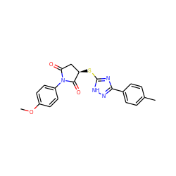 COc1ccc(N2C(=O)C[C@@H](Sc3nc(-c4ccc(C)cc4)n[nH]3)C2=O)cc1 ZINC000004558943