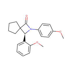 COc1ccc(N2C(=O)C3(CCCC3)[C@@H]2c2ccccc2OC)cc1 ZINC000169324271