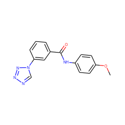 COc1ccc(NC(=O)c2cccc(-n3cnnn3)c2)cc1 ZINC000000418364