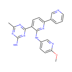 COc1ccc(Nc2nc(-c3cccnc3)ccc2-c2nc(C)nc(N)n2)cn1 ZINC000113234857