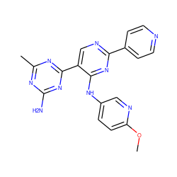 COc1ccc(Nc2nc(-c3ccncc3)ncc2-c2nc(C)nc(N)n2)cn1 ZINC000113236953
