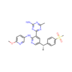 COc1ccc(Nc2ncc([C@@H](C)c3ccc(S(C)(=O)=O)cc3)cc2-c2nc(C)nc(N)n2)cn1 ZINC000113154219