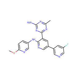 COc1ccc(Nc2ncc(-c3cncc(F)c3)cc2-c2nc(C)nc(N)n2)cn1 ZINC000113239660