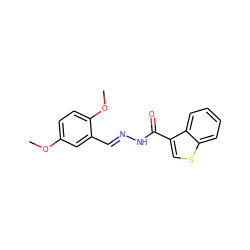 COc1ccc(OC)c(/C=N/NC(=O)c2csc3ccccc23)c1 ZINC000000355879