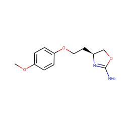 COc1ccc(OCC[C@H]2COC(N)=N2)cc1 ZINC000117260194
