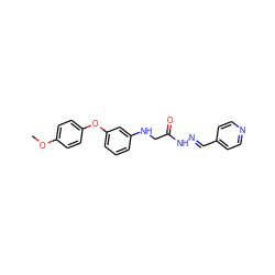 COc1ccc(Oc2cccc(NCC(=O)N/N=C/c3ccncc3)c2)cc1 ZINC000034893277