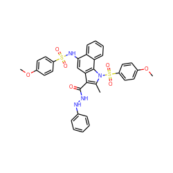 COc1ccc(S(=O)(=O)Nc2cc3c(C(=O)NNc4ccccc4)c(C)n(S(=O)(=O)c4ccc(OC)cc4)c3c3ccccc23)cc1 ZINC001772578436