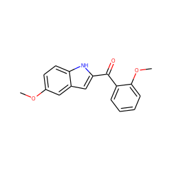 COc1ccc2[nH]c(C(=O)c3ccccc3OC)cc2c1 ZINC000013470957