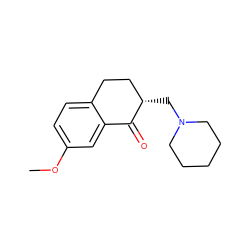 COc1ccc2c(c1)C(=O)[C@@H](CN1CCCCC1)CC2 ZINC000002000026