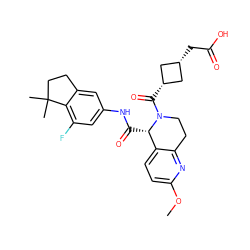 COc1ccc2c(n1)CCN(C(=O)[C@H]1C[C@@H](CC(=O)O)C1)[C@H]2C(=O)Nc1cc(F)c2c(c1)CCC2(C)C ZINC001772572776