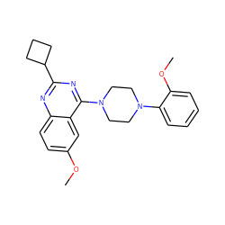 COc1ccc2nc(C3CCC3)nc(N3CCN(c4ccccc4OC)CC3)c2c1 ZINC000096284506