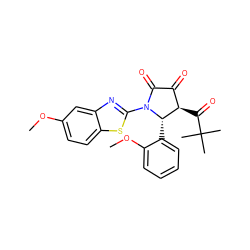 COc1ccc2sc(N3C(=O)C(=O)[C@@H](C(=O)C(C)(C)C)[C@@H]3c3ccccc3OC)nc2c1 ZINC000169694906