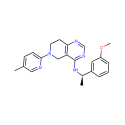 COc1cccc([C@@H](C)Nc2ncnc3c2CN(c2ccc(C)cn2)CC3)c1 ZINC000114997940