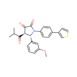 COc1cccc([C@@H]2[C@@H](C(=O)C(C)C)C(=O)C(=O)N2c2ccc(-c3ccsc3)cc2)c1 ZINC000169695652