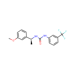 COc1cccc([C@H](C)NC(=O)Nc2cccc(C(F)(F)F)c2)c1 ZINC000000609101