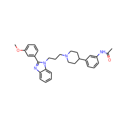 COc1cccc(-c2nc3ccccc3n2CCCN2CCC(c3cccc(NC(C)=O)c3)CC2)c1 ZINC000071317045
