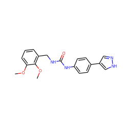 COc1cccc(CNC(=O)Nc2ccc(-c3cn[nH]c3)cc2)c1OC ZINC000095591346