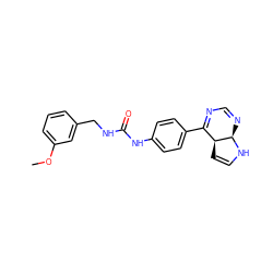 COc1cccc(CNC(=O)Nc2ccc(C3=NC=N[C@H]4NC=C[C@@H]34)cc2)c1 ZINC000299870151