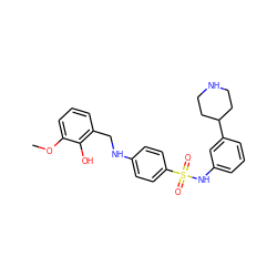 COc1cccc(CNc2ccc(S(=O)(=O)Nc3cccc(C4CCNCC4)c3)cc2)c1O ZINC000103266568