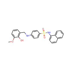 COc1cccc(CNc2ccc(S(=O)(=O)Nc3cccc4ccccc34)cc2)c1O ZINC000103266519