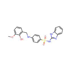 COc1cccc(CNc2ccc(S(=O)(=O)Nc3nc4ccccc4[nH]3)cc2)c1O ZINC000103266489