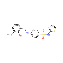 COc1cccc(CNc2ccc(S(=O)(=O)Nc3nccs3)cc2)c1O ZINC000000793995