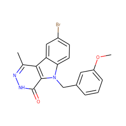 COc1cccc(Cn2c3ccc(Br)cc3c3c(C)n[nH]c(=O)c32)c1 ZINC000084731675