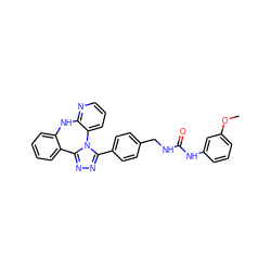 COc1cccc(NC(=O)NCc2ccc(-c3nnc4n3-c3cccnc3Nc3ccccc3-4)cc2)c1 ZINC000096174056