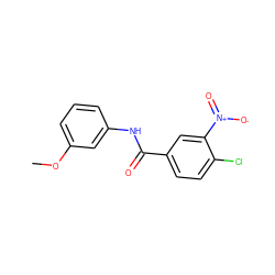 COc1cccc(NC(=O)c2ccc(Cl)c([N+](=O)[O-])c2)c1 ZINC000000299616