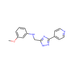 COc1cccc(NCc2nc(-c3ccncc3)n[nH]2)c1 ZINC000219032958