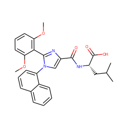 COc1cccc(OC)c1-c1nc(C(=O)N[C@@H](CC(C)C)C(=O)O)cn1-c1cccc2ccccc12 ZINC000103233089