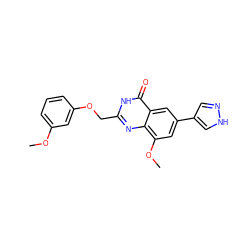 COc1cccc(OCc2nc3c(OC)cc(-c4cn[nH]c4)cc3c(=O)[nH]2)c1 ZINC000066074388