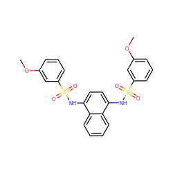 COc1cccc(S(=O)(=O)Nc2ccc(NS(=O)(=O)c3cccc(OC)c3)c3ccccc23)c1 ZINC000473154374