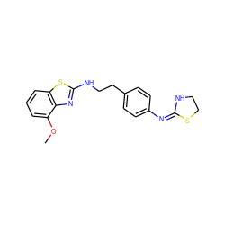 COc1cccc2sc(NCCc3ccc(/N=C4\NCCS4)cc3)nc12 ZINC000049021619