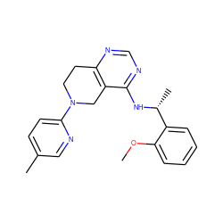 COc1ccccc1[C@@H](C)Nc1ncnc2c1CN(c1ccc(C)cn1)CC2 ZINC000114996042