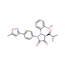 COc1ccccc1[C@@H]1[C@@H](C(=O)C(C)C)C(=O)C(=O)N1c1ccc(-c2cc(C)on2)cc1 ZINC000169696250