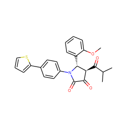 COc1ccccc1[C@@H]1[C@@H](C(=O)C(C)C)C(=O)C(=O)N1c1ccc(-c2cccs2)cc1 ZINC000169695407
