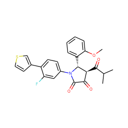 COc1ccccc1[C@@H]1[C@@H](C(=O)C(C)C)C(=O)C(=O)N1c1ccc(-c2ccsc2)c(F)c1 ZINC000169695491