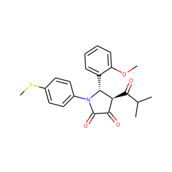 COc1ccccc1[C@@H]1[C@@H](C(=O)C(C)C)C(=O)C(=O)N1c1ccc(SC)cc1 ZINC000169696305