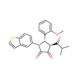 COc1ccccc1[C@@H]1[C@@H](C(=O)C(C)C)C(=O)C(=O)N1c1ccc2sccc2c1 ZINC000169695612