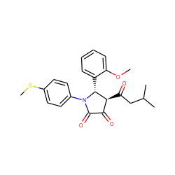 COc1ccccc1[C@@H]1[C@@H](C(=O)CC(C)C)C(=O)C(=O)N1c1ccc(SC)cc1 ZINC000169696160