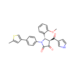COc1ccccc1[C@@H]1[C@@H](C(=O)c2cc[nH]c2)C(=O)C(=O)N1c1ccc(-c2csc(C)c2)cc1 ZINC000169696611