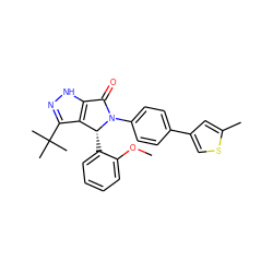 COc1ccccc1[C@@H]1c2c(C(C)(C)C)n[nH]c2C(=O)N1c1ccc(-c2csc(C)c2)cc1 ZINC000096177281