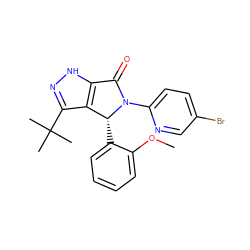 COc1ccccc1[C@@H]1c2c(C(C)(C)C)n[nH]c2C(=O)N1c1ccc(Br)cn1 ZINC000096177253